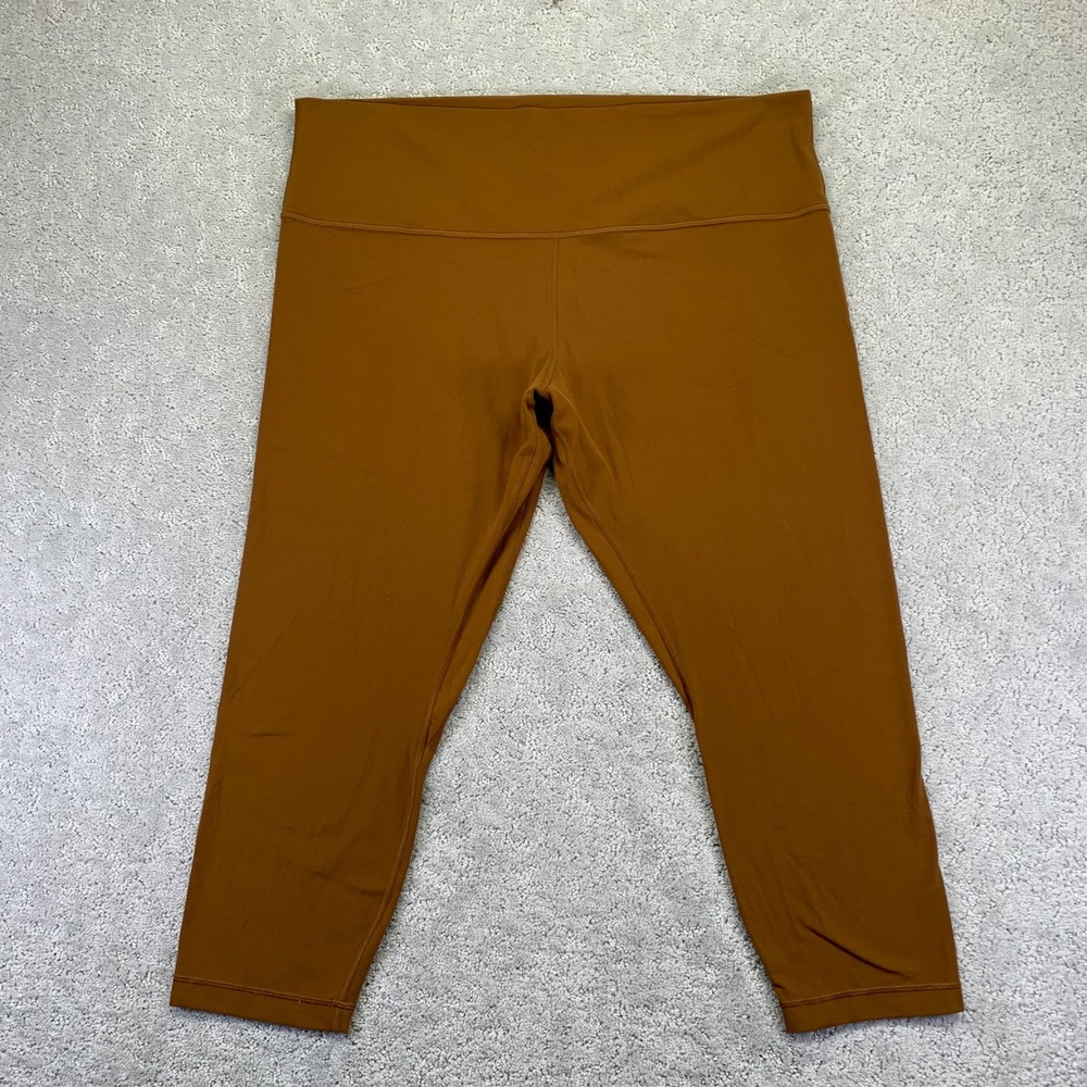 Lululemon Align High Rise Crop Leggings Size 20 Brown Tan Yoga Stretch Capri